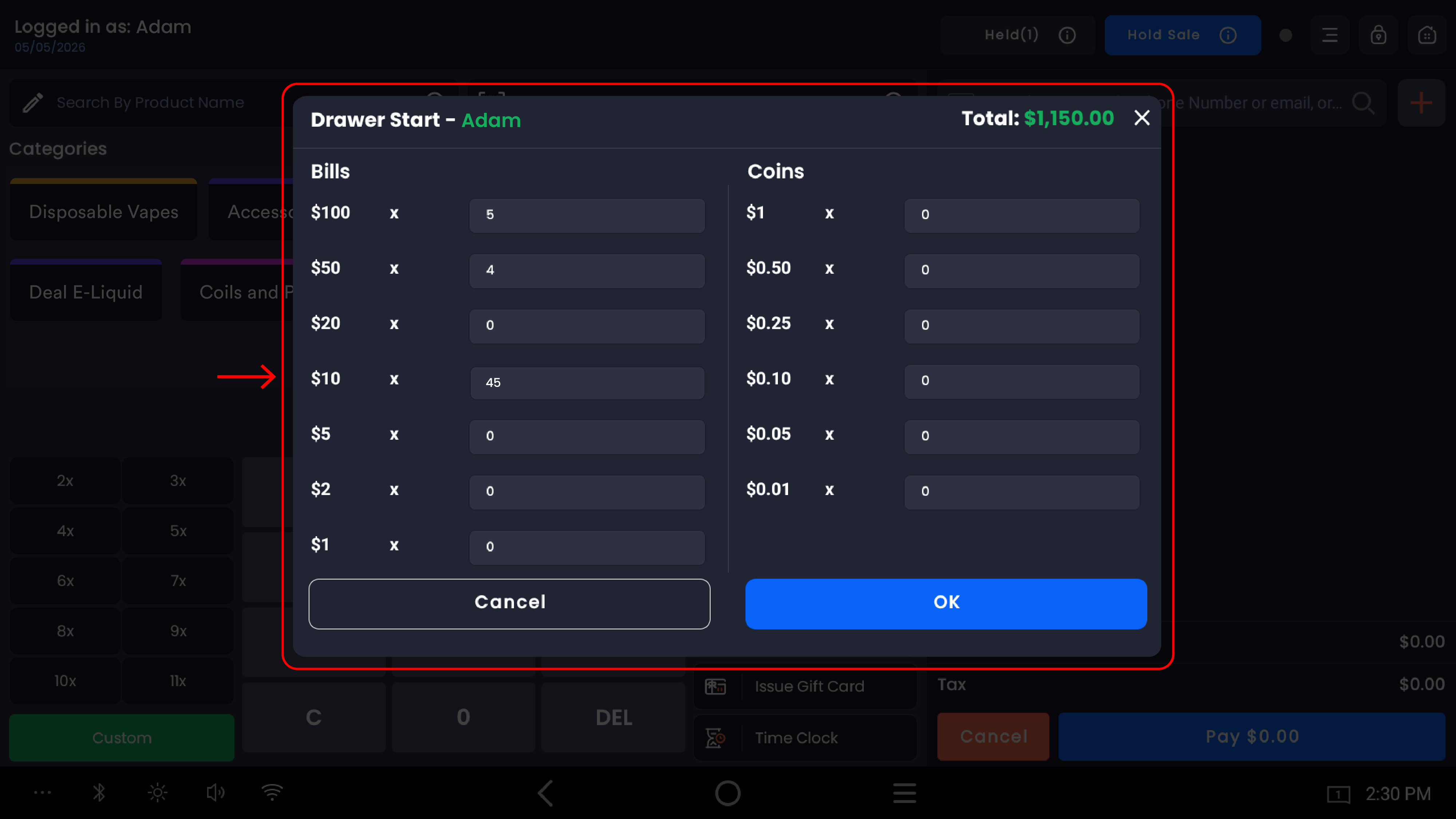 1_ Enter Counts on the Drawer Start Modal-20260526-095330.jpg