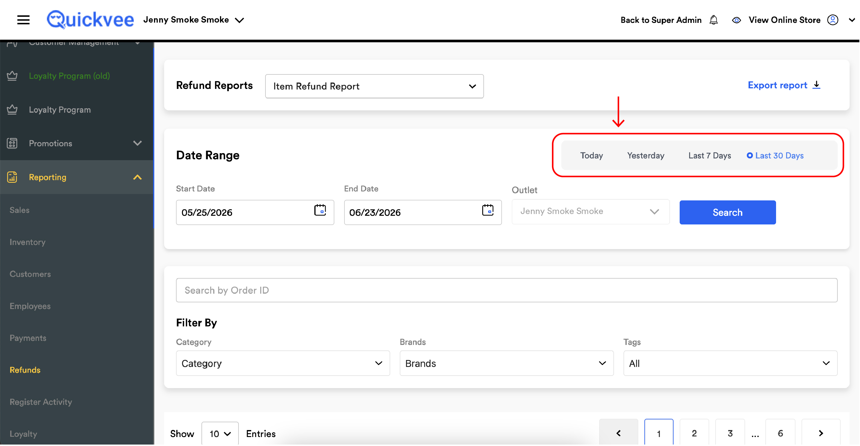 Refund Reports - Item Refund Report_Quick range buttons-20260626-082018.jpg
