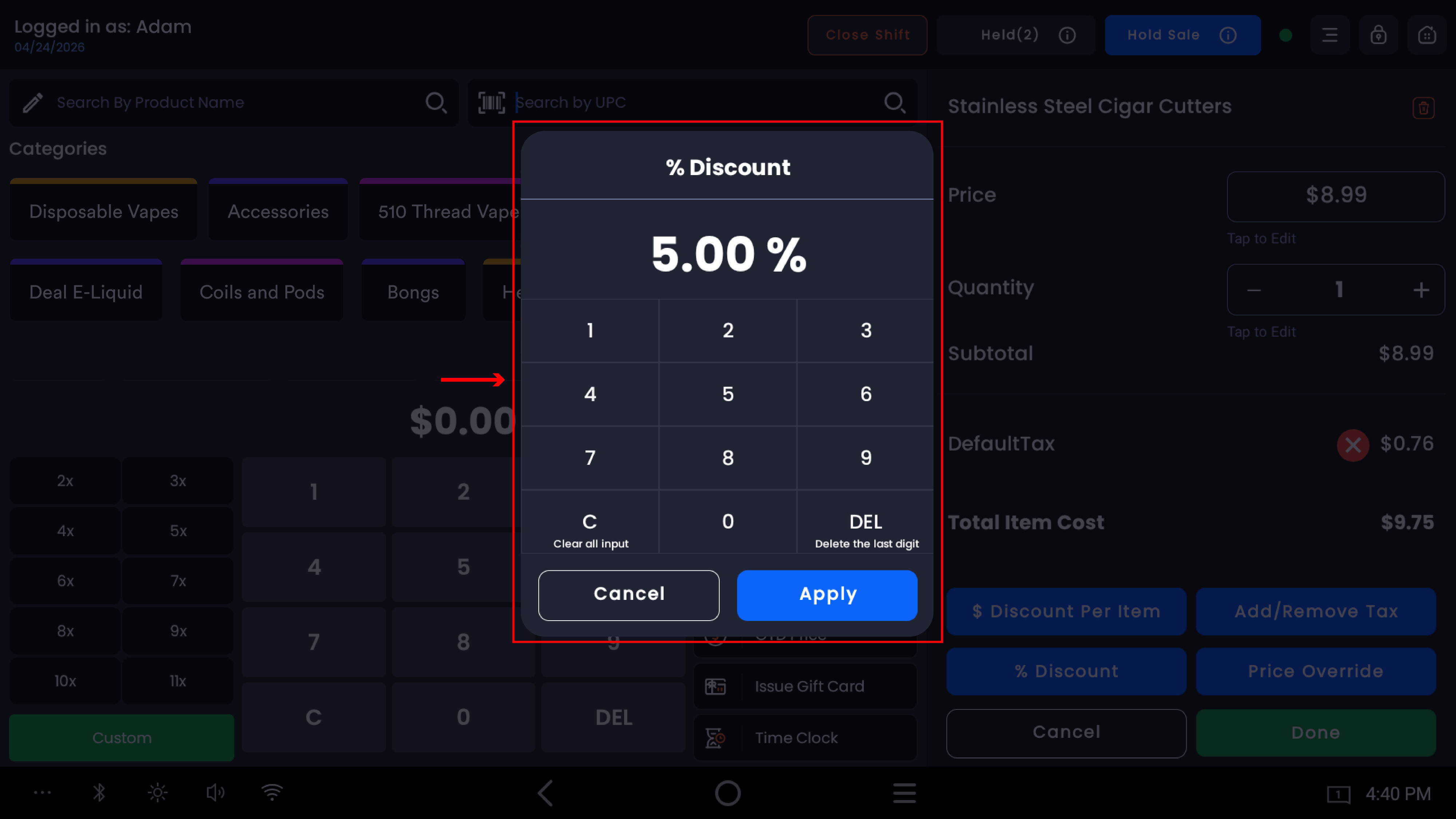 1_A numpad popup titled -% Discount- appears-20260527-073004.jpg