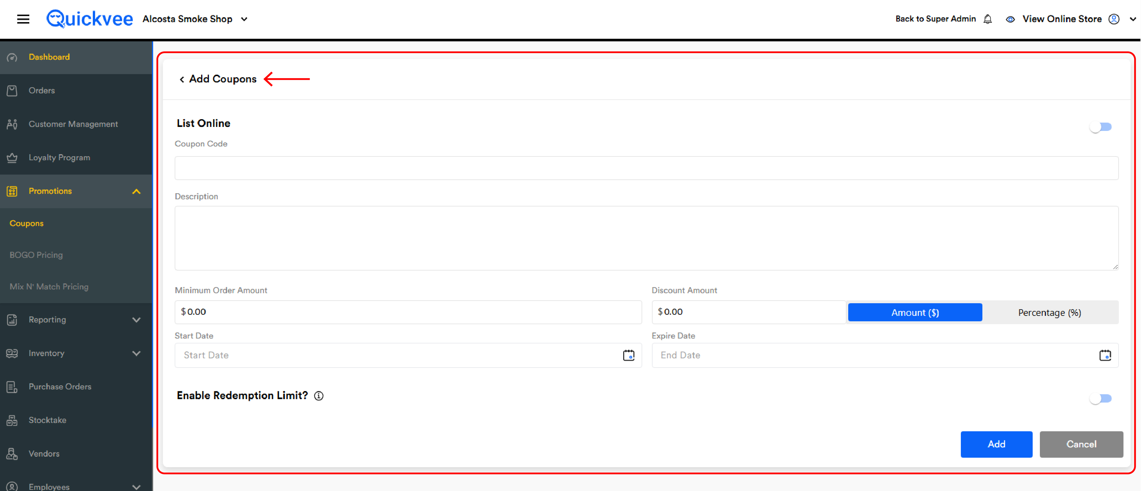 Web Backend - Promotions - Coupons_opens the Add Coupons form-20260529-104236.jpg